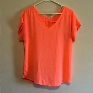 Neon Pink/Peach Hippie Rose Shirt